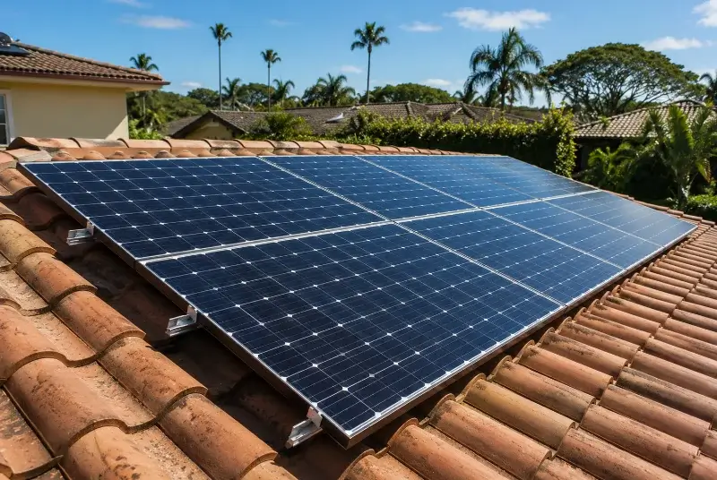 Installation de panneaux solaires au Passage